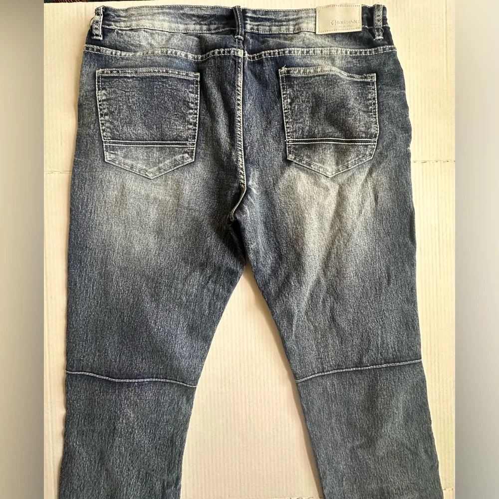 Men’s South‎ Pole JeanSize 36X32 Dark Blue Skinny Active Flex Distressed
